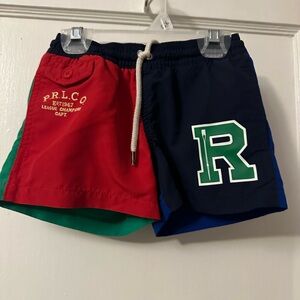 Ralph Lauren Red and Blue Toddler Swim Trunks